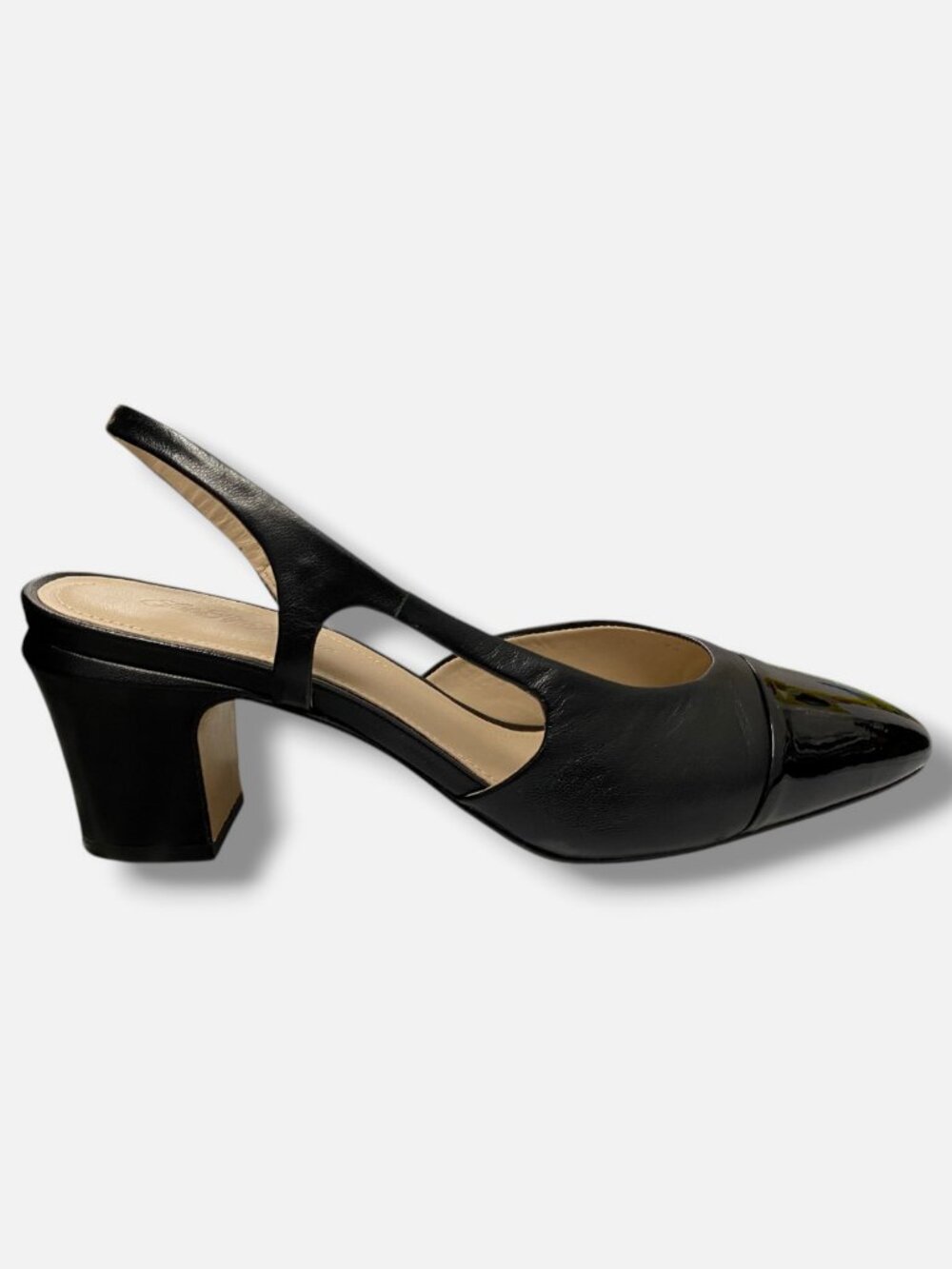Saks Fifth Avenue Women's Black Leather Slingback Sandals Shoes Size EU:36 US:6